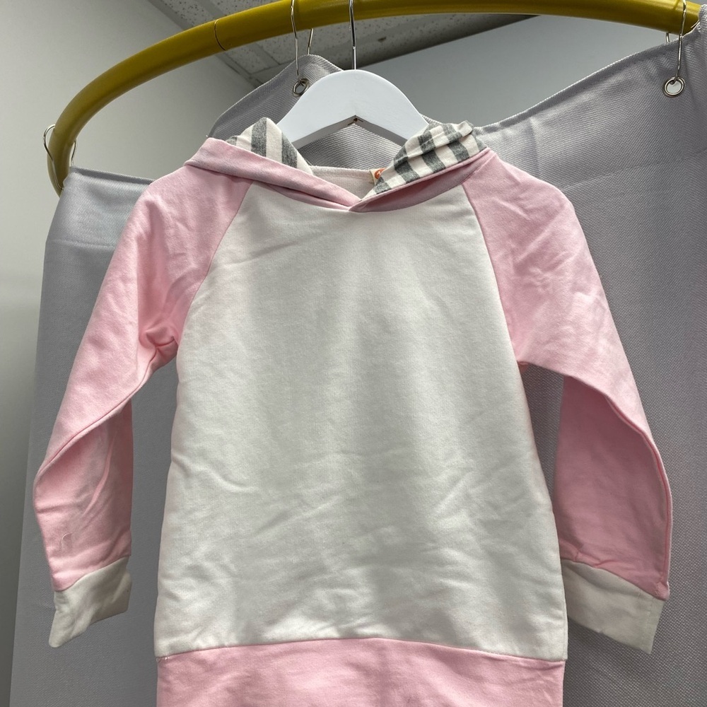 Pink and White Kids Hoodie